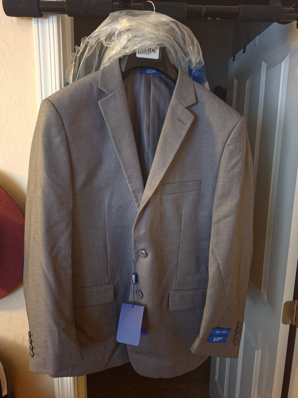 Men’s Italy Gray Two-Button Suit Jacket